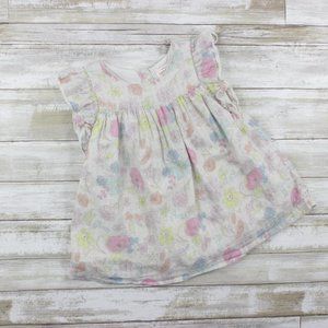 Cat & Jack Off White Floral Dress, 2 Piece Set, 12M